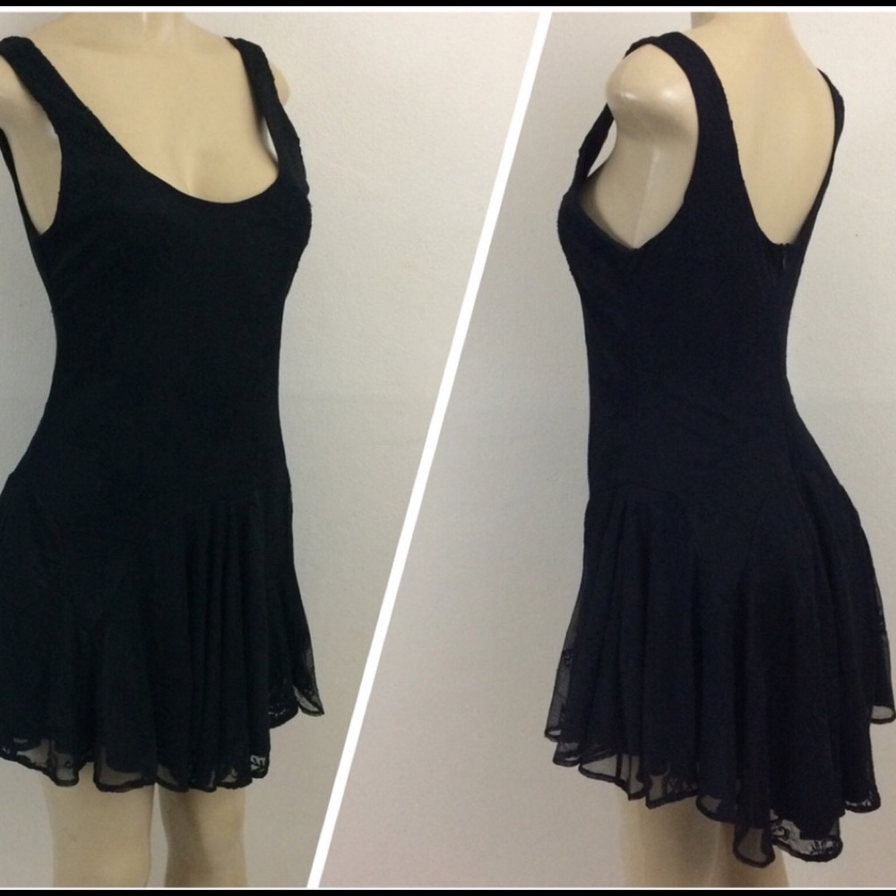 Love Haight Black Lace Gothic Hi-Lo Dress S